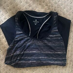 Athleta Black and Gray Athletic Top